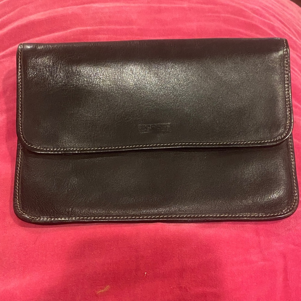 Vintage Esprit Black Buttery Leather Clutch Wallet